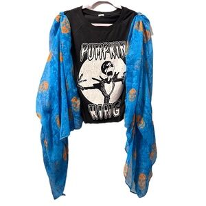 Pumpkin king poncho up cycle sheer sides skull